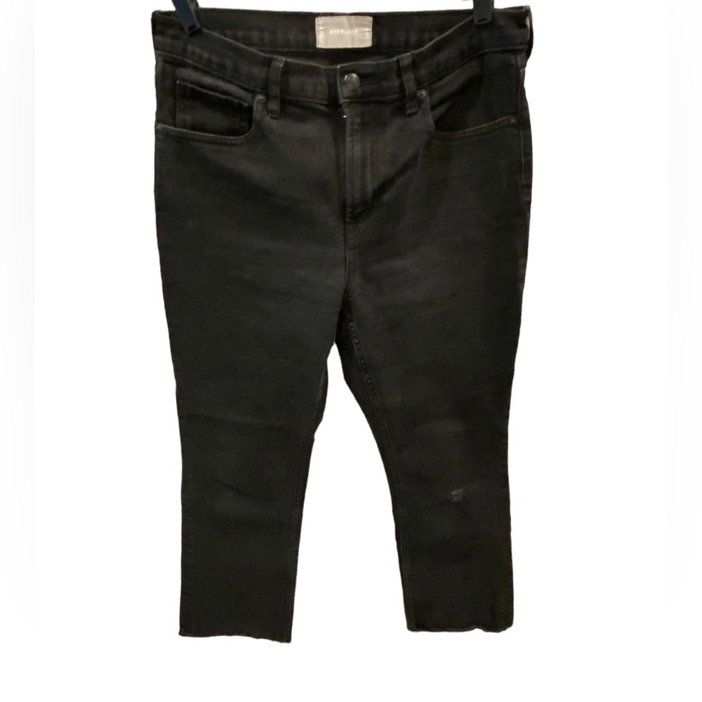 Everlane Black Distressed Raw Edge Hem Denim Jeans Size 30 Regular